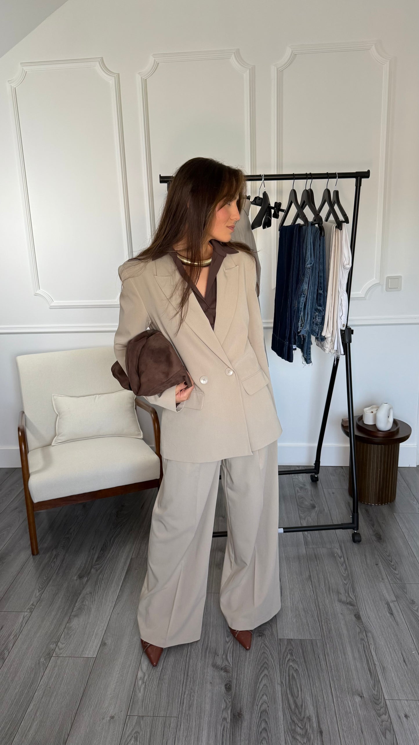 Veste blazer femme Livia | Beige clair