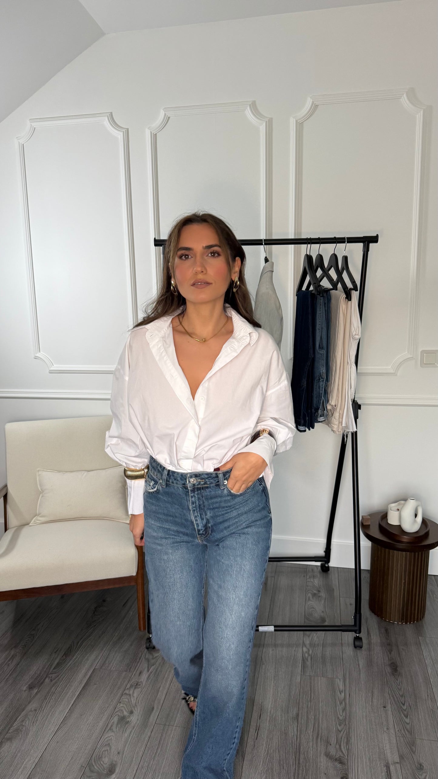 Jean femme Jeanne – Taille haute coupe droite – Bleu moyen