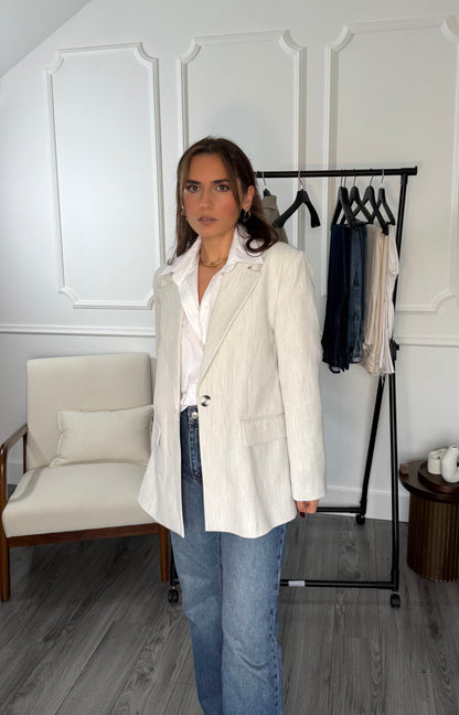 Veste blazer femme Élyna – Gris clair