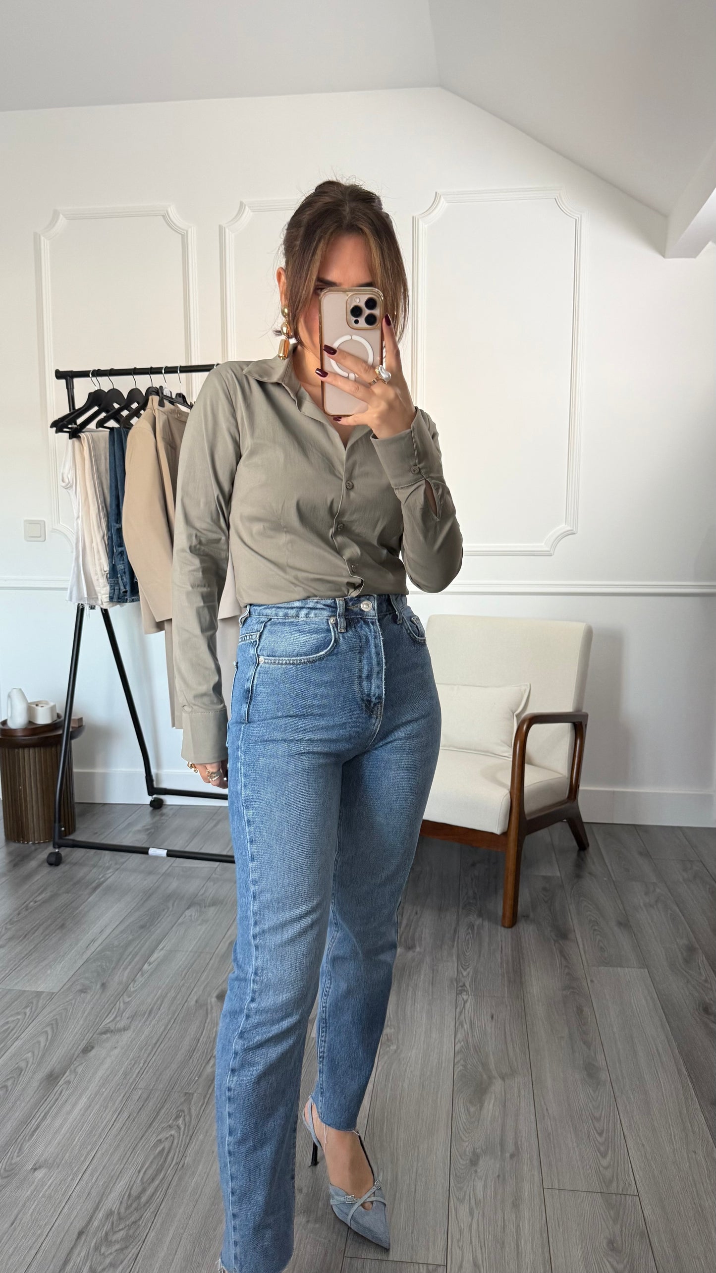 Jean femme Mae – Taille haute coupe ajustée – Bleu clair